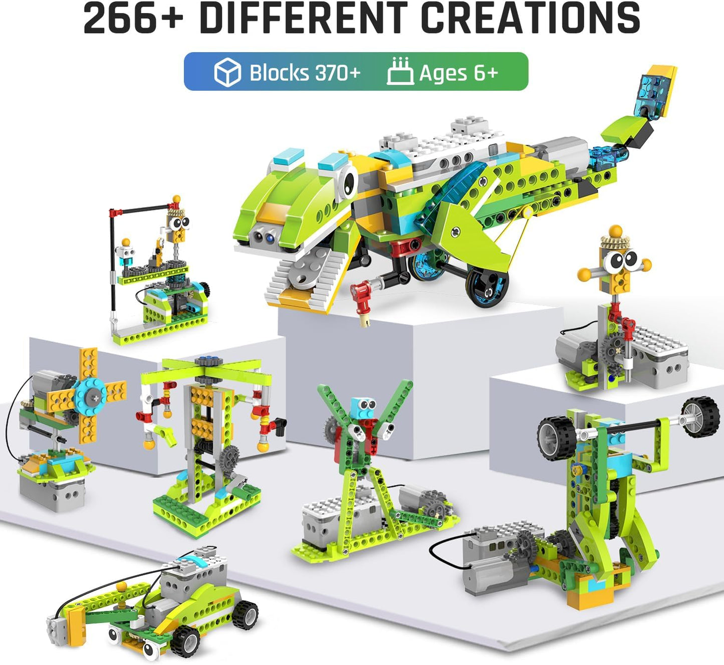 makerzoid Building Robot Kit, 370+ Educational DIY Building Blocks, 100+ Models STEM Robot Toy for Kids Ages 6+, Birthday Christmas Graduation Gift for Boys Girls