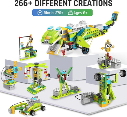 makerzoid Building Robot Kit, 370+ Educational DIY Building Blocks, 100+ Models STEM Robot Toy for Kids Ages 6+, Birthday Christmas Graduation Gift for Boys Girls