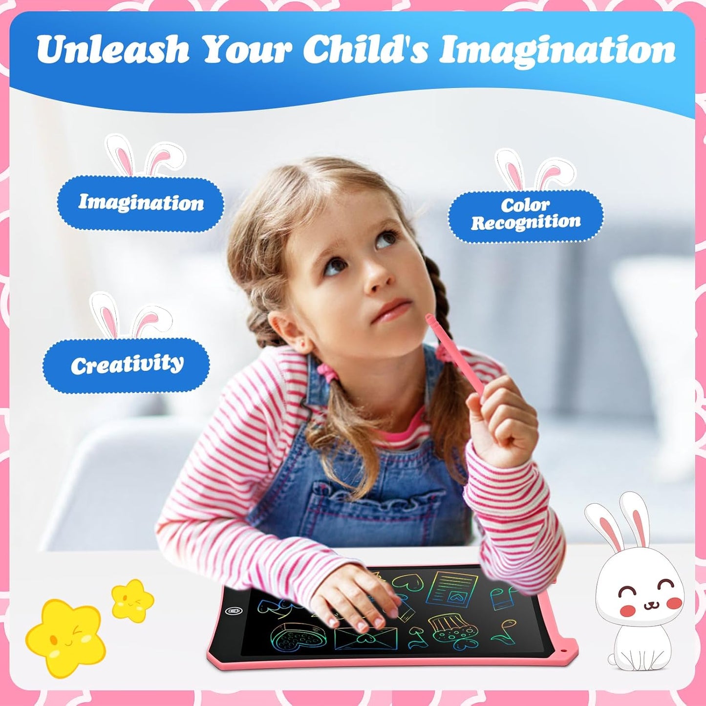 EooCoo Toddler Boy Toys, Kids Gifts, 10 Inch LCD Writing Tablet, Drawing Pad, No Mess Coloring Books for Kids, Travel Games, Gifts for Boys 4-6, Educational Toys for 3 4 5 6 7 Years Old Boys and Girls
