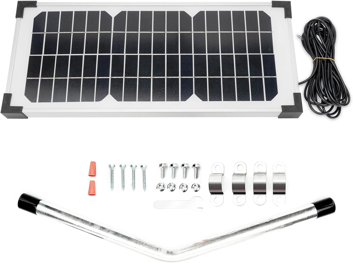 FM123 10 Watt Solar Panel Kit Fit for Mighty Mule Automatic Gate Openers, 12V Portable Solar Panel Battery Charger Replacement for FM200 FM350 FM500 FM502 FM700 MM260 MM271 MM360 MM560 MM571W