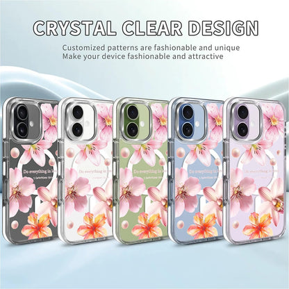 for iPhone 17 Pro Max Case [Compatible with Magsafe],Girls Women Clear Magnetic Case Silicone Shockproof Protective Cover with Pattern Colorful Motivational Letters