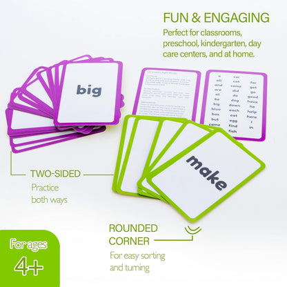 BAZIC Products Sight Words Flash Cards, Early Reading, Learn Recognize Words Vocabulary Cards, Flashcards Pre-K Kindergarten Preschool School Home (36/Pack), 72-Pack