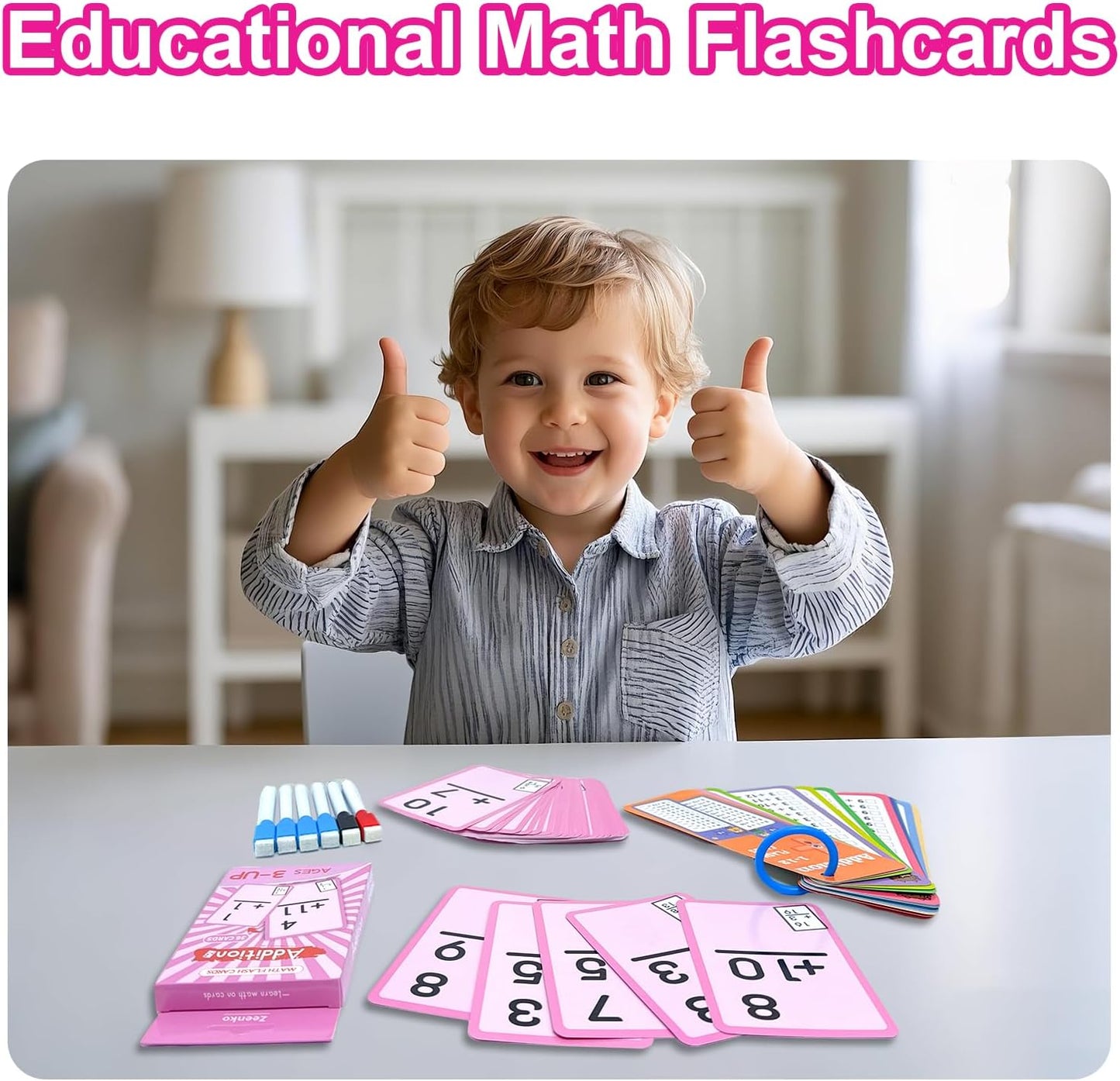 1-12 Math Flash Cards with 6 Dry Erase Pens, 15Pcs Big Multiplication Flash Cards + 36 Pcs Random Double-Sided Multiplication Practice Cards, Educational Math Flashcards for Kids Ages 6+