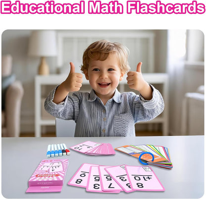 1-12 Math Flash Cards with 6 Dry Erase Pens, 15Pcs Big Multiplication Flash Cards + 36 Pcs Random Double-Sided Multiplication Practice Cards, Educational Math Flashcards for Kids Ages 6+