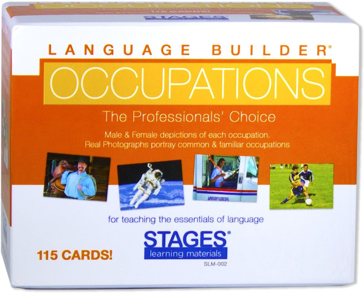 Stages Learning Materials Language Builder Picture Noun Flash Cards Photo Vocabulary Autism Learning Products, ABA Therapy 10 Boxes, 1413 Cards, Blocks, 88 Realistic 3D Items