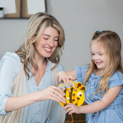 Sealive Early Development Wooden Lacing Toys, Montessori Activity Caterpillars Eat Apple and Kids Cheese Toys, Children Learning Educational Wood Block Puzzles for Toddlers Boys Girls