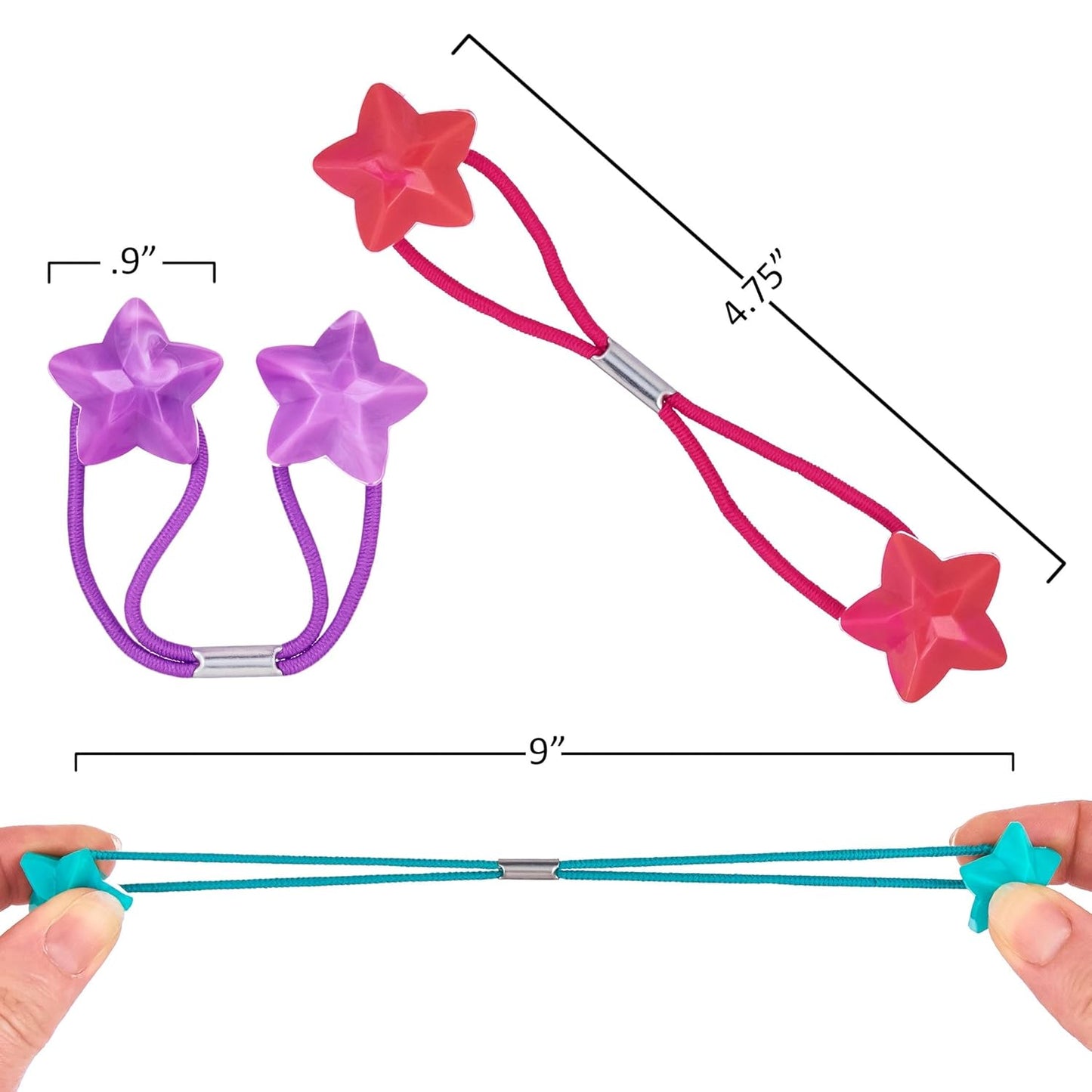 20pc Ponytailers Balls Elastics 18mm Round Opaque Multicolored Twin Beads Bauble Holders Toddler Kids Braiding Styling