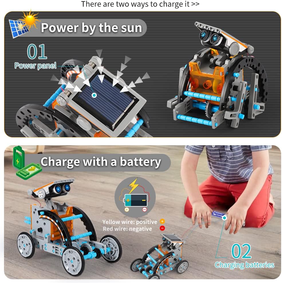 Lucky Doug Solar Power Robot Building Kits Toys for Boys Girls Ages 8-13, STEM Kit Gifts for Kids 8 9 10 11 12 13 Years, DIY Educational Science Building Robotic Set Gifts for Teenagers