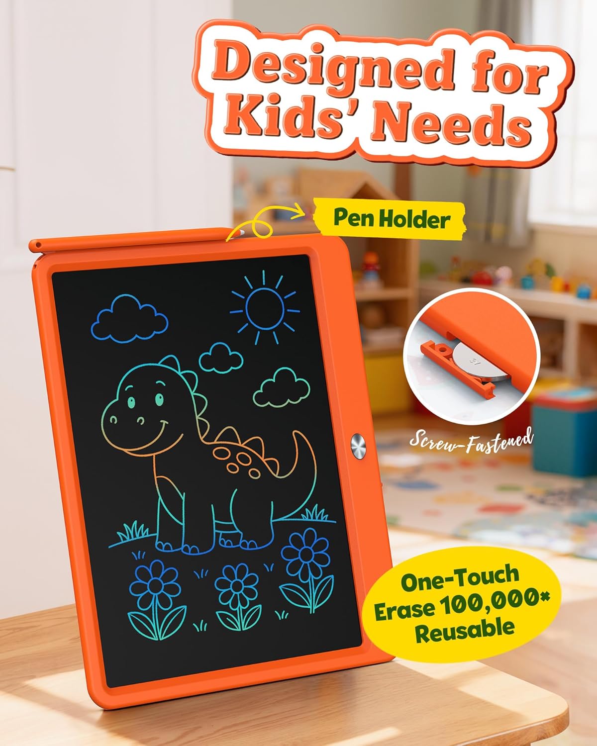 Bravokids Toys for 3-6 Years Old Girls Boys, LCD Writing Tablet 10 Inch Doodle Board, Electronic Drawing Pads, Educational Birthday Gift for 3 4 5 6 7 8 Years Old Kids Toddler (Blue)