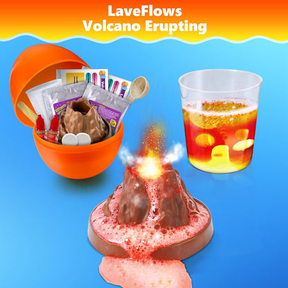 4 Jumbo Easter Basket Stuffer Surprise Eggs, Science Experiments for Kids, Easter Toys Gift Idea for Boys and Girls Educational Party Favor STEM Activities Volcano Crystal Tree