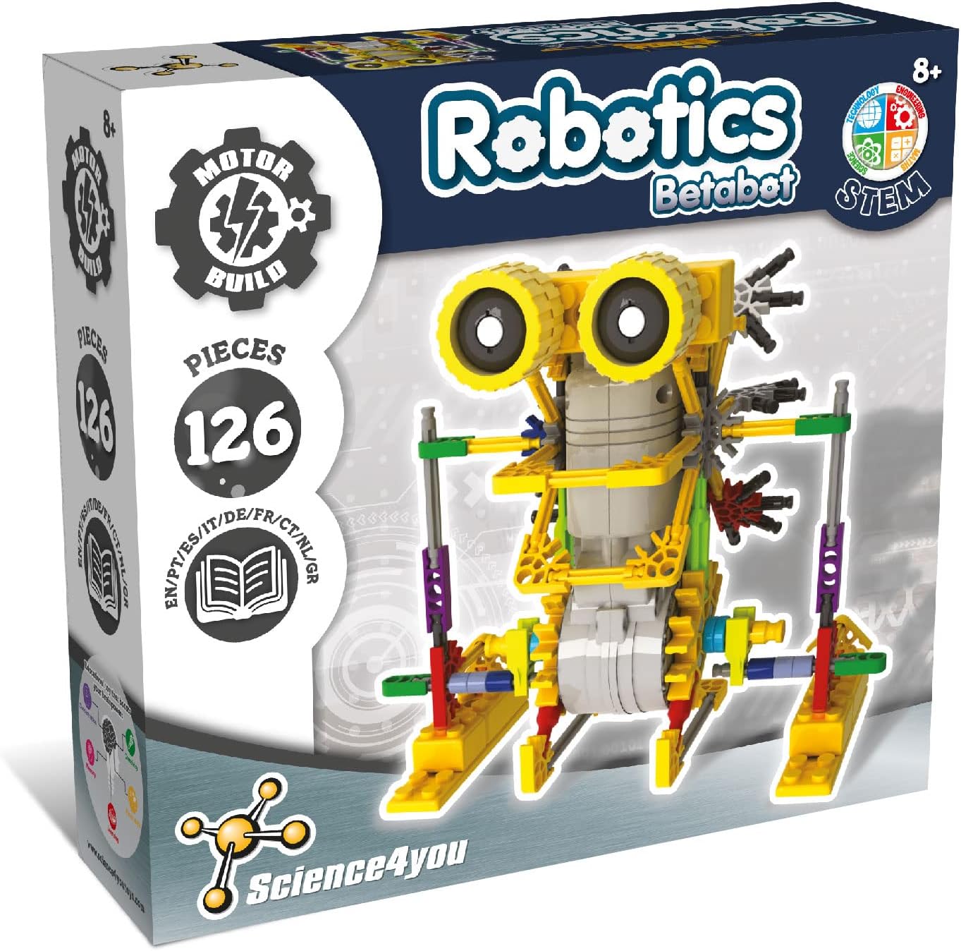 Science4you Robotics Betabot - Stem Robotics Kit for Kids 8-12+, 126 Pieces Included, Robot Building Kit for Kids, Robot Toys, Game, Gift for Boys and Girls Ages 8 9 10 11 12+
