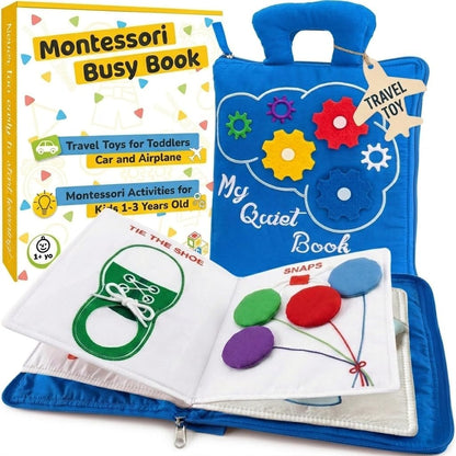 deMoca Travel Toys for Toddlers, Quiet Book for Toddlers 1-3, Baby Travel Toys for Airplane Car Rides, Montessori Busy Book for 1 Year Old with All Parts Attached, Felt Activity Pad, No Noise Gift