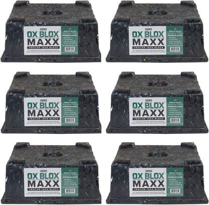 OX BLOX MAXX Heavy Duty Trailer Jack Block - 10,000 lbs. Capacity - 10.5x10.5x4.5 Inches - 6.8 lbs Weight - 5th Wheel RV Jack Block for 9" Round Feet - 9" and Smaller Feet Nest Securely Within Ridges