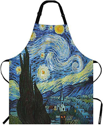 WONDERTIFY Science Education Sketch Apron,Laboratory Chemistry Book Equation Loupe Beaker Flask Glass Bib Apron with Adjustable Neck for Men Women,Suitable for Kitchen Cooking Chef Grill Bistro Apron