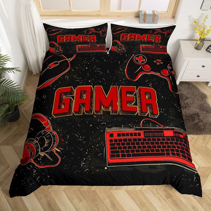 Drum Kit Duvet Cover,Kids Musical Instruments Bedding Set,Rock Music Comforter Cover for Boys Girls Room Decor,Neon Lighting Lightweight Bedspread Cover Twin Size with 1 Pillow Case(No Comforter)