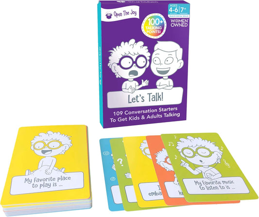 Let's Talk Conversation Starter Cards for Kids | 100+ Prompts & Questions to Build Emotional Intelligence, Communication, and Social Skills | Fun Family & Classroom Game | Ages 4+