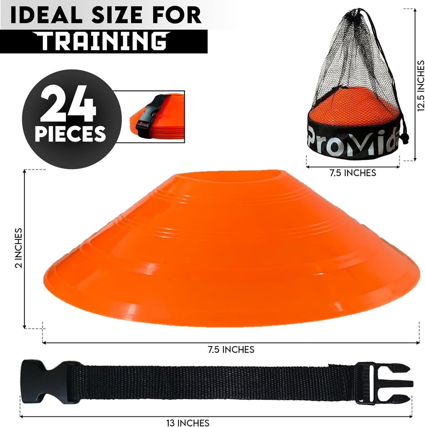 Disc Soccer Cones for Training Kids - 200,100,50 Small Plastic Cones for Sports Training - Flexible Conos for Soccer Practice Equipment, Basketball & Football Drills Equipment