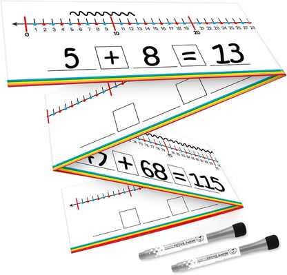 Aizweb 0-120 Dry Erase Number Line Board,Addition & Subtraction Game,Desk Whiteboard Number Chart Math Manipulative Game for Kid Age 4-8,Educational Learning Game for Kindergarten 1st Grade Homeschool
