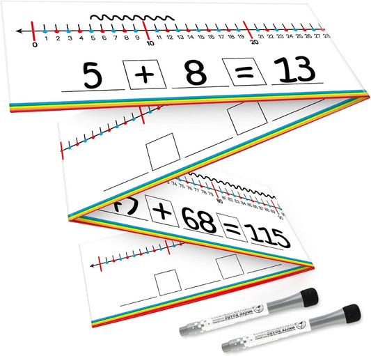 Aizweb 0-120 Dry Erase Number Line Board,Addition & Subtraction Game,Desk Whiteboard Number Chart Math Manipulative Game for Kid Age 4-8,Educational Learning Game for Kindergarten 1st Grade Homeschool
