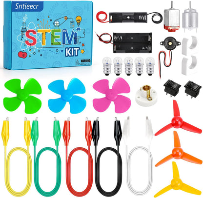 Sntieecr Electric Circuit Motor Kit, Science Experiment Educational Montessori Learning Kits Set for Kids DIY STEM Engineering Project, for Kids