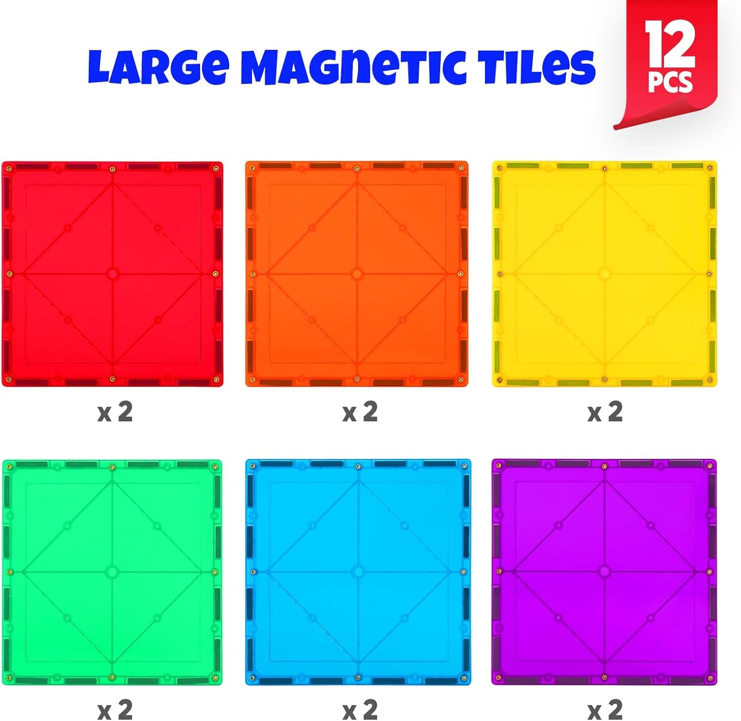 STEM Magnetic Tiles 70PCS Educational Toys for Kids Ages 3-8, Montessori Sensory Magnet Blocks for Toddlers, Classroom & Home Construction Kit