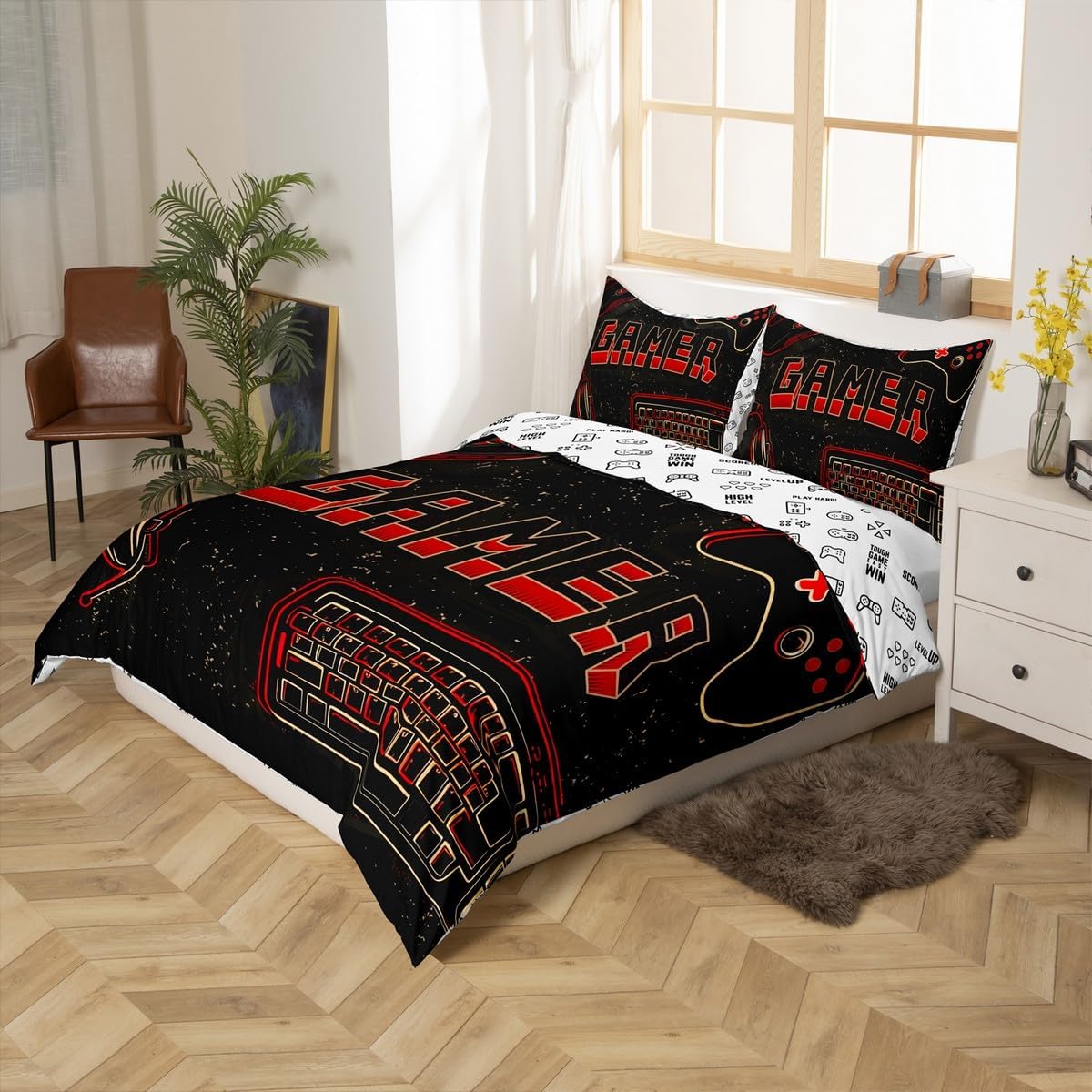 Drum Kit Duvet Cover,Kids Musical Instruments Bedding Set,Rock Music Comforter Cover for Boys Girls Room Decor,Neon Lighting Lightweight Bedspread Cover Twin Size with 1 Pillow Case(No Comforter)