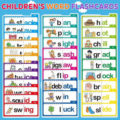 30 Read and Rhyme Flip Books,Sight Words Flash Cards Kindergarten,Kids Phonics Flash Cards,Word Family Build Books Phonics Games Books Gift for Kids Adults Stress Relief