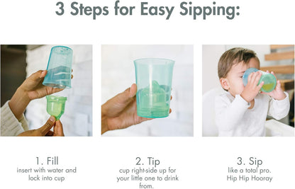 The First Years My First Open Cup — 2 Cups in 1 — Open Baby Cup with Removable Spill Control Insert — Training Cups for Transition to Toddler Cups — Ages 12 Months and Up — 2 Count