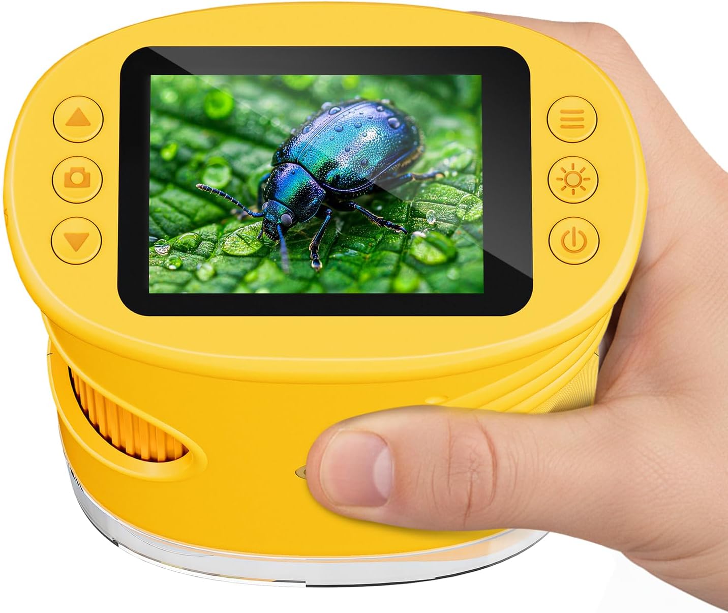 Temodu Kids Microscope 2.0" Screen 1000X Digital Microscope for Kids, Mini Pocket Handheld Microscopes for Children Birthday Festival Gift, Science Education Fun Toys for Boys Girls Ages 4-12 (Blue)