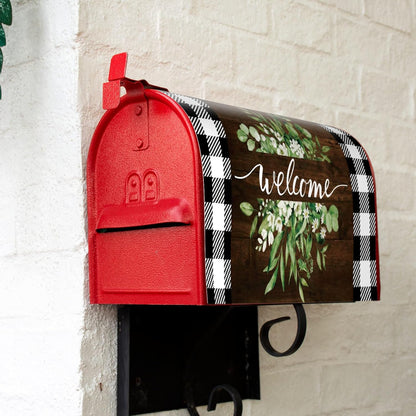 Tiamon Monogrammed L Mailbox Covers Magnetic Eucalyptus Welcome Letter Box Wrap Standard Size 21x18 Inch Spring Summer Leaves Mailbox Decor Eucalyptus Letter Numbers Decoration for Outdoor Garden Yard
