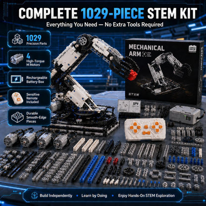 1029 PCS STEM Robotic Arm Kit for Kids Ages 8-16, Programmable DIY Robot Arm Building Toy with APP & Remote Control, Engineering Coding Robotics Kit, Educational Science Gift for Boys Girls