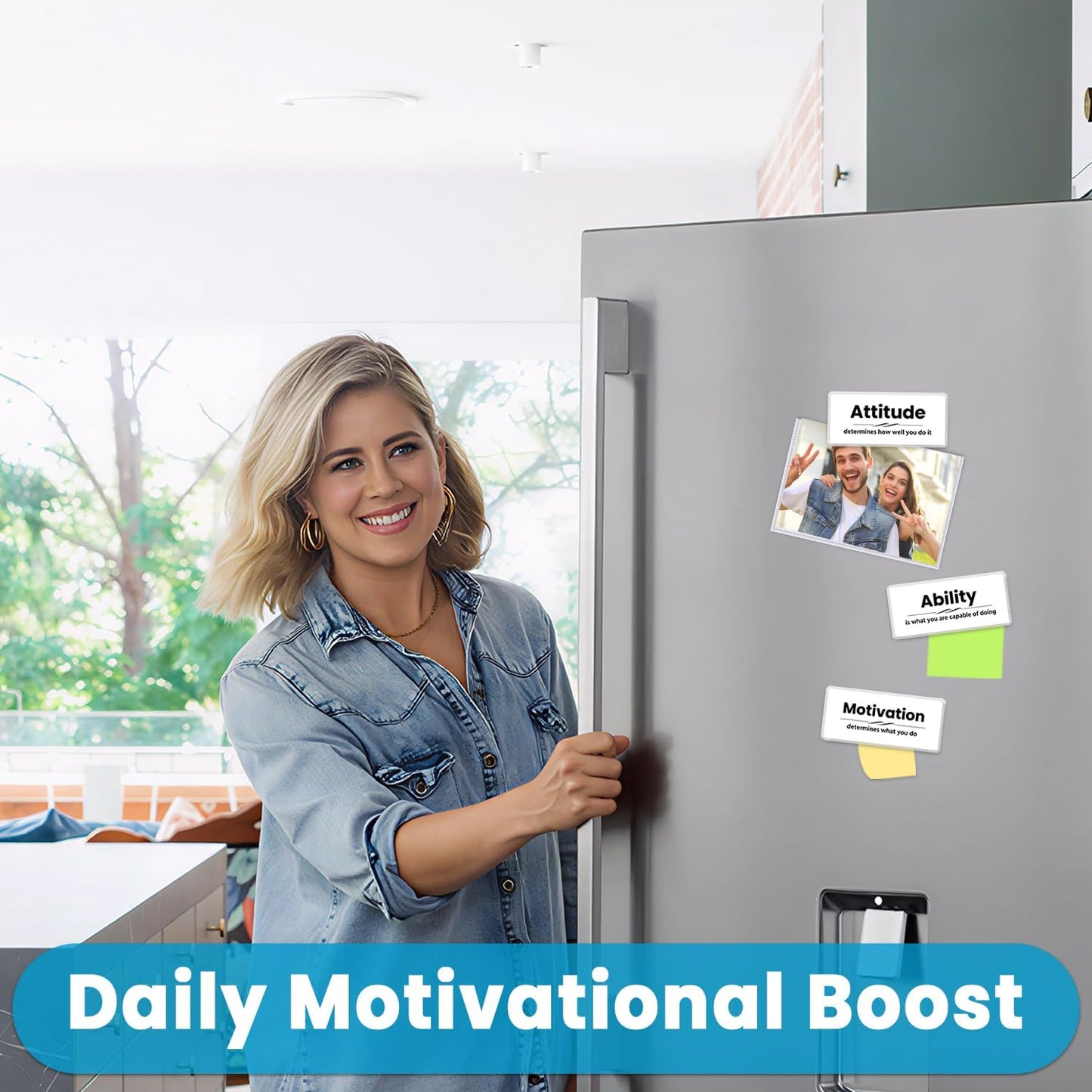 Inspirational Magnets - 3 Pack Ctrl Alt Del Positive Affirmation Magnet Set with Motivational Quotes, Acrylic Strong Encouragements Fridge Magnets for Home, Office, School, Locker Decor (Alt Del Ctrl)