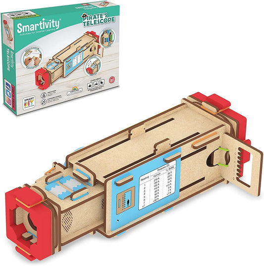 Smartivity Telescope STEM Toy for Kids Ages 8-14 Years | Measure Height & Distance | Cool Birthday Gifts Ideas for Boys & Girls | DIY Science Kit for 8,9,10,11,12,13,14 I Wooden Engineering Game
