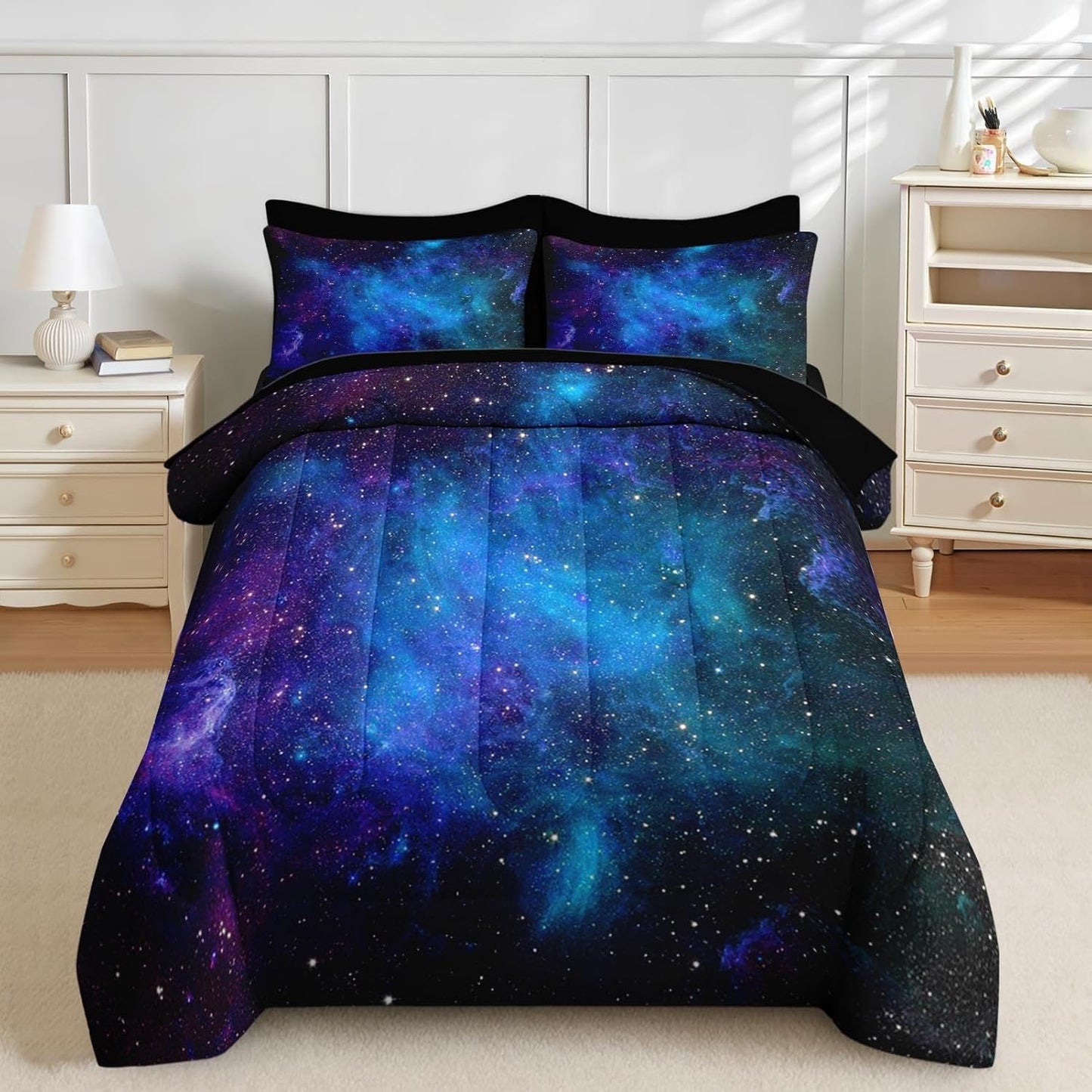 Nesker Comforter Set Twin Size, Science Lab School 5 Pcs Bedding for Kids and Adults, Medical University Chemistry Bed Sheet Sets with Fitted Sheet Pillowcase & Sham