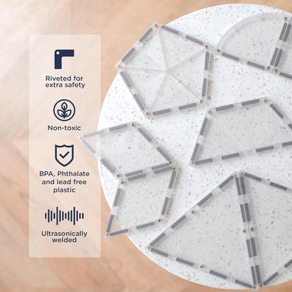 CONNETIX Magnetic Tiles Clear Shape Expansion Pack, 24 Pieces