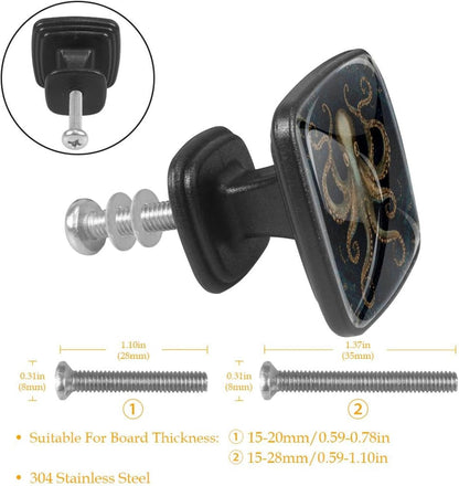 4 Pack Cabinet Knobs Drawer Pulls, 30mm Round ABS Glass Drawer Hardware Growing Butterfly Cabinet Handles with Screws for Dressers Kitchens Cupboard