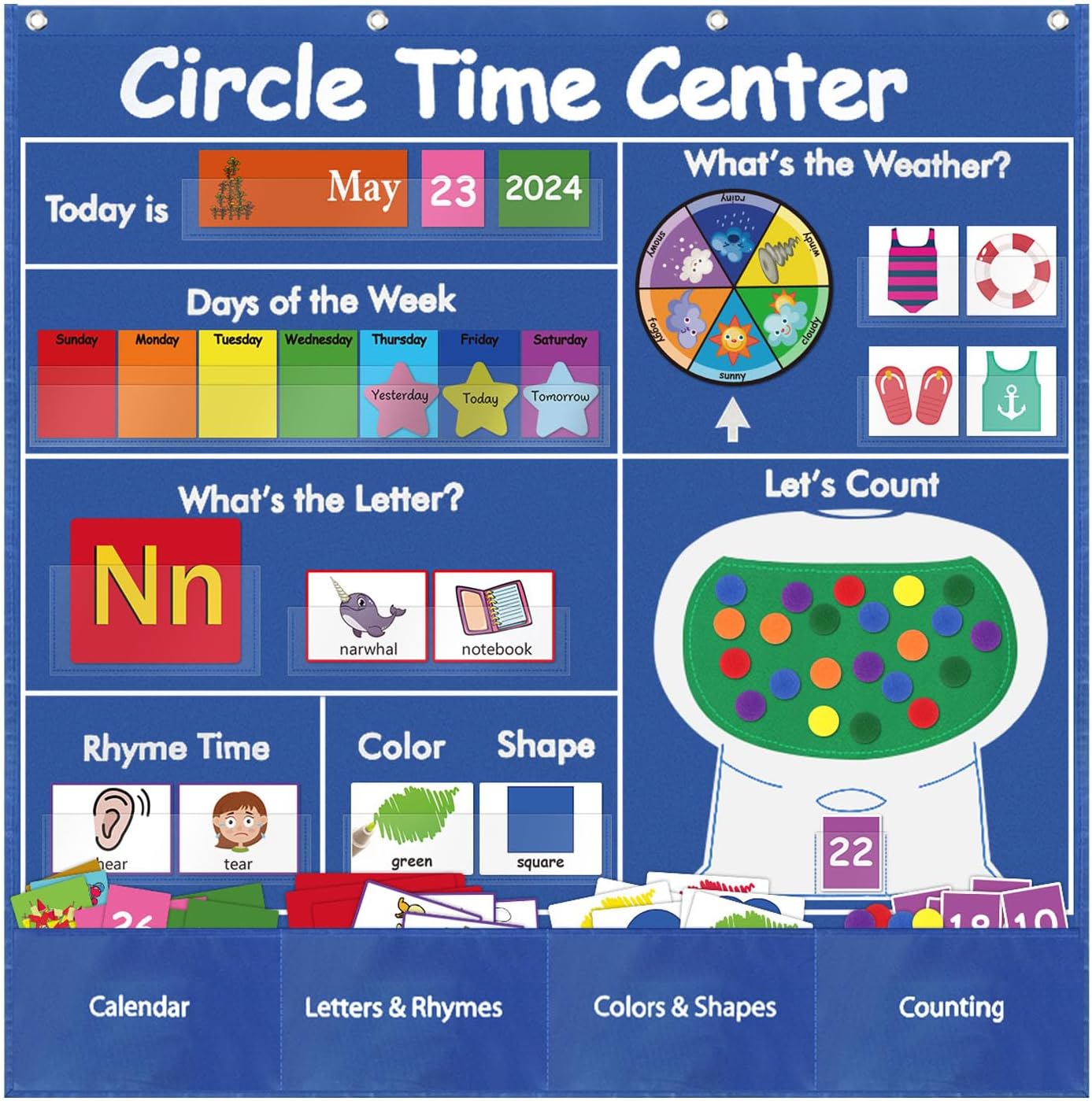 Visible Learning Classroom Pocket Chart - Reusable Dry Erase Learning Goals Board, Motivational Incentive Chart for Learning Goals, Behavior Tracking & Centers Rotation, Homeschool(Black)