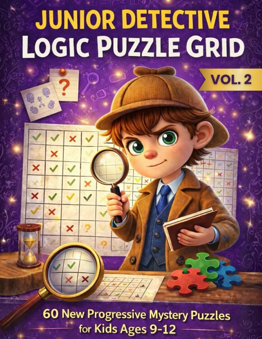 Junior Detective Logic Puzzle Grid: 60 New Progressive Detective Puzzles for Kids Ages 9–12 (Logic Grid Puzzles)