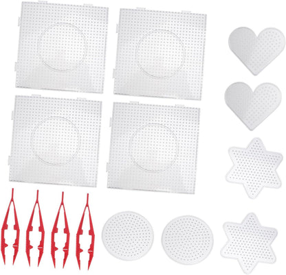 HANABASS 14pcs Pindou Template Set Bead Busy Board Pop Beads Jewelry Making Supplies for Boys and Girls DIY Educational Tool Random Style