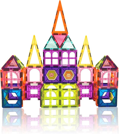Contixo STEM Building Toys - 110 pcs Marble 3D Magnetic Run Tiles Learning Stacking Educational Building Blocks Set, Creativity Beyond Imagination, Inspirational, Recreational Toy for Kids