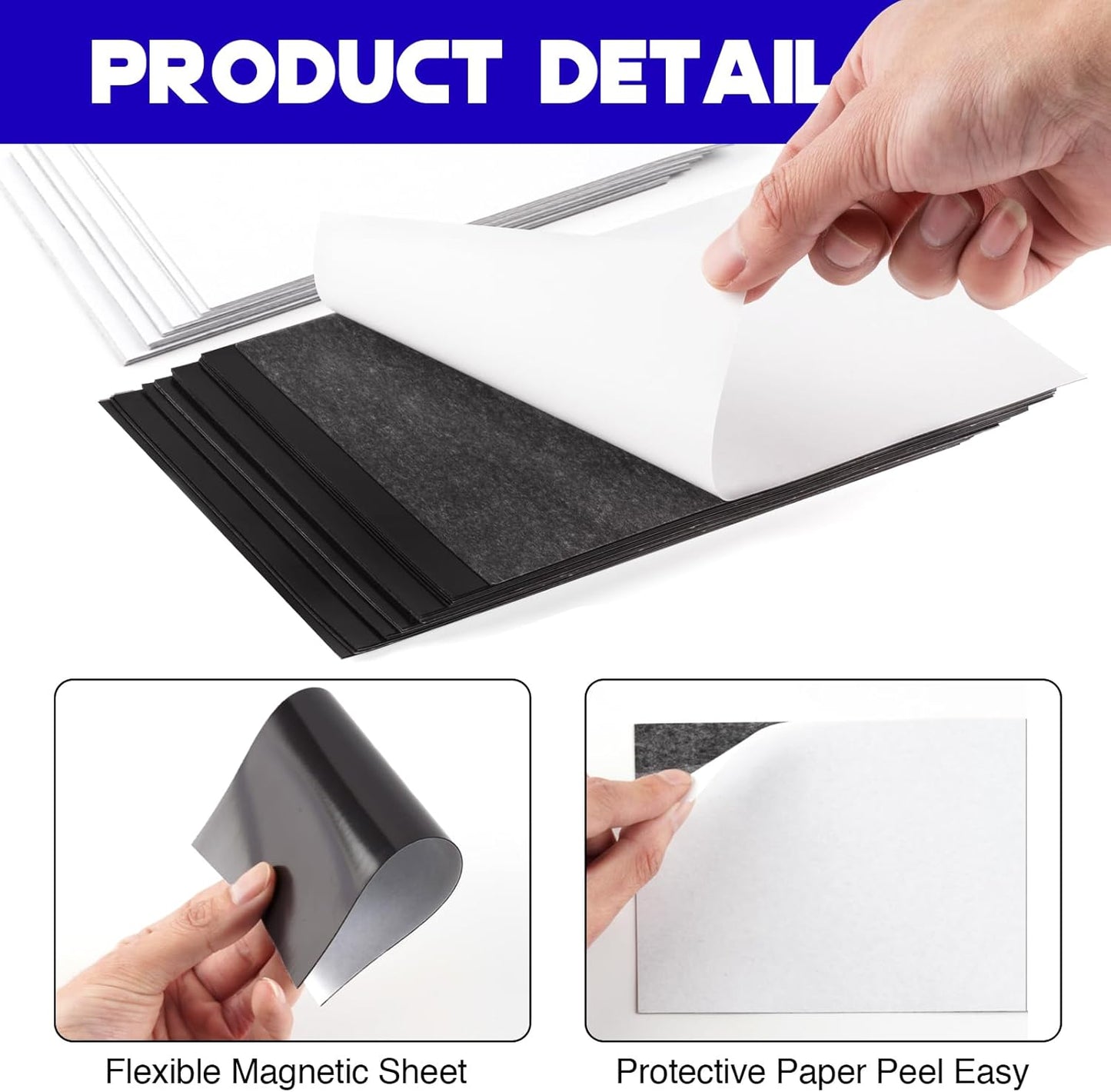 Adhesive Magnetic Sheets for Letter Size 8.5x11 (Pack of 8),Magnet Sheets with Self-Stick Adhesive for Home/Classroom/Office,Easy Cut DIY Paper Craft Magnet