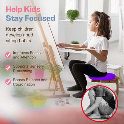 kisnbld Wobble Cushion, Extra Thick Wiggle Seat for Sensory Kids, Non-slip Balance Disc with Inflation Pump for Adults Core Strength, Posture Improvement & Physical Therapy (13.5in/34cm)
