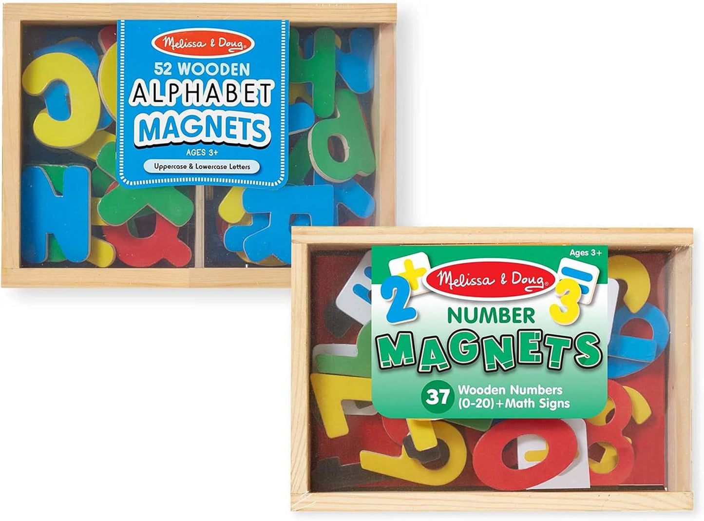 Melissa & Doug 52 Wooden Alphabet Magnets in a Box - Uppercase and Lowercase Letters