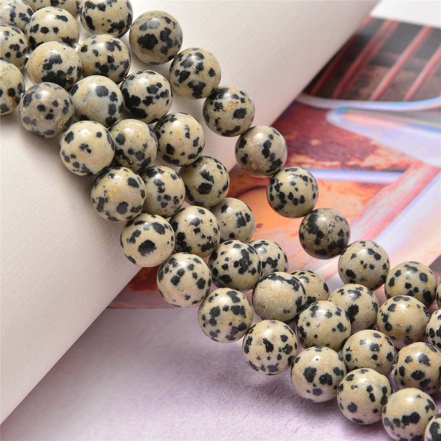 NCB 100pcs Original Natural Stone Beads Gemstone Round Loose Beads 6mm 8mm 10mm (Blue Aventurine, 6mm 100Beads) - Colors A