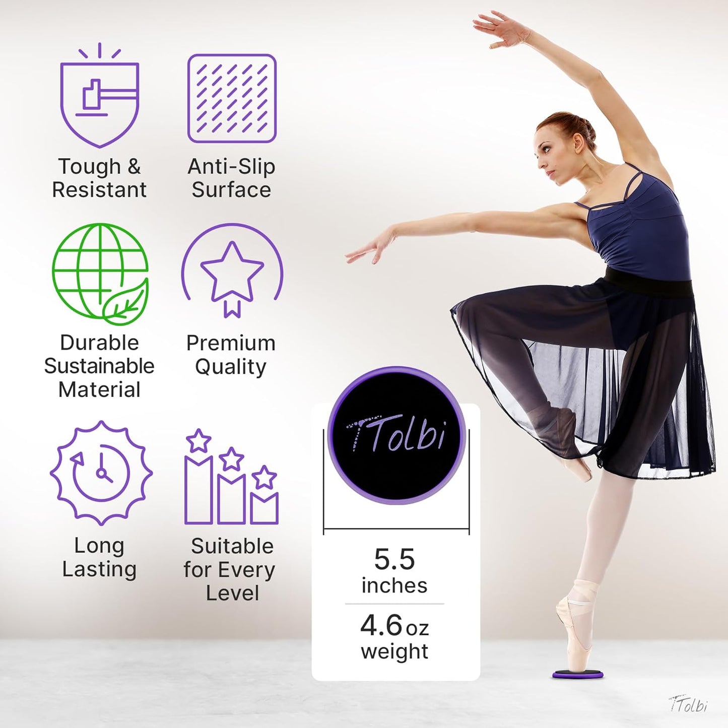 Premium Turning Boards for Dancers – Improve Spins, Technique & Balance, Ideal Turn Board for Ballet, Dancing & Figure Ice Skating, Portable Spin Disc for Dance & Spinner Disk Training Equipment