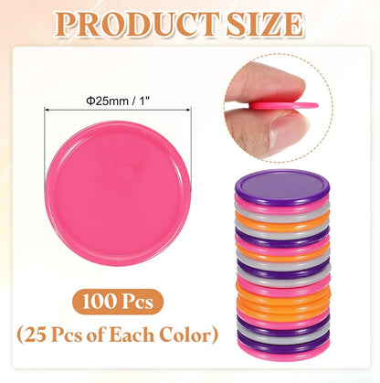 uxcell 100Pcs 0.8 Inch Plastic Poker Chips, Mini Bingo Chips Learning Counters Counting Counters Disks Markers Opaque Game Tokens for Game Play Math Counting, Yellow