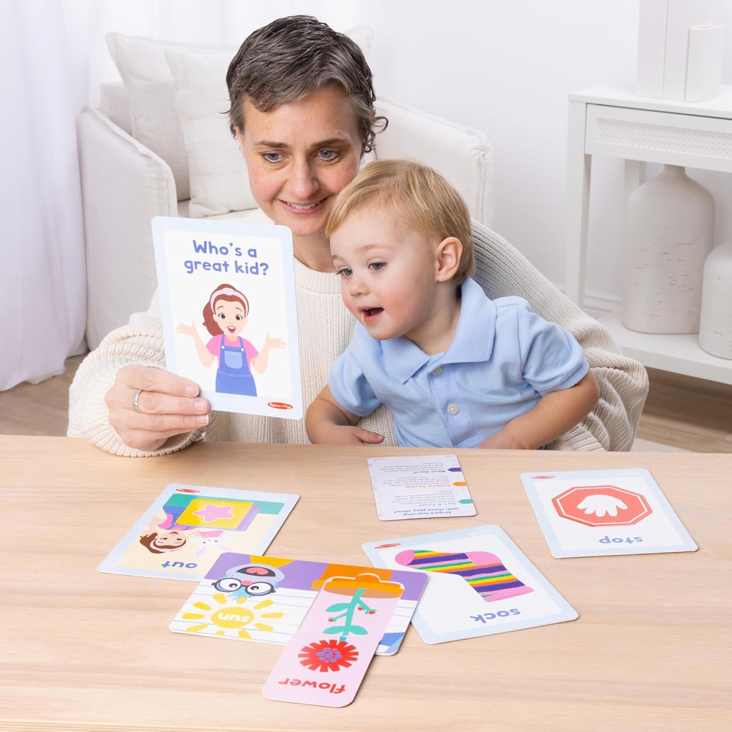 Melissa & Doug® Ms. Rachel™ First Words Textured Sensory Flashcards Preschool Learning Toy for Boys, Girls - FSC Certified