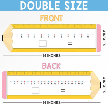 26 Pack Boho Number Line Dry Erase Boards Cards, 14"x4", Double-Sided, 0-10 on One Side & 0-20 on Other Side, Math Manipulatives for Student, Education Classroom Must Haves