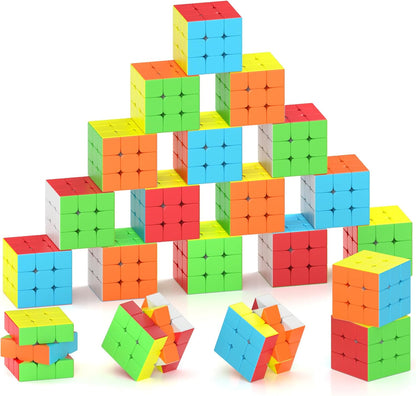 Full Size 3x3x3 Speed Cube Set, 2.2in Puzzle Party Favors Toy Stickerless Magic Cube Set, School Classroom Prize for Students, Birthday Party Stocking Stuffers Gifts for Kids Teens Adults(10 Pack)