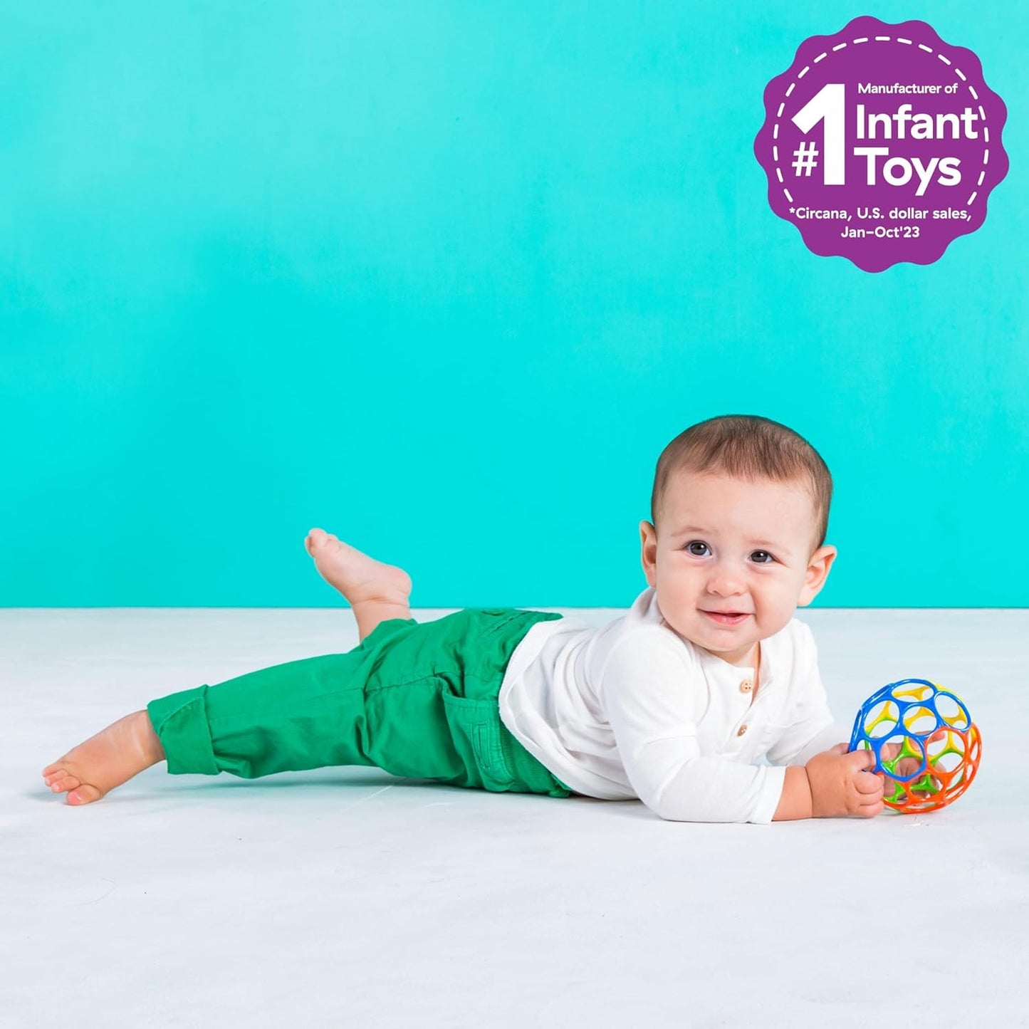 Bright Starts Oball Musical Toy, Jingle & Shake Pal, BPA-Free Easy-Grasp Baby Rattle Toy, Ages Newborn+